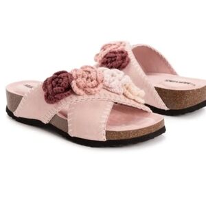 Muk Luks Penelope Pink Floral Slide Sandals